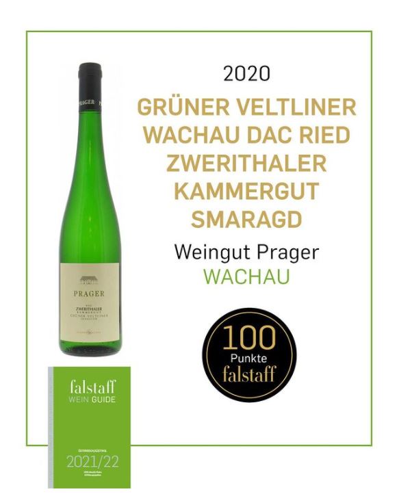 100 Falstaff-Punkte für Prager: Grüner Veltliner Zwerithaler Kammergut 2020